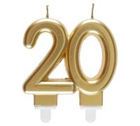Santex Bougie de décoration Bougie des Âges 20 ans Or métallique 9 x 7,5 cm paraffine et plastique