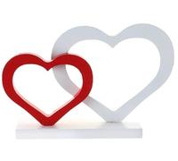 Santex mariage Centre de Table Plein Coeurs Blanc/Rouge 20,5 cm