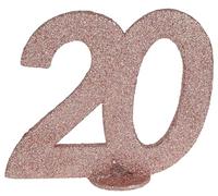 Santex mariage Chiffre Anniversaire Vertical déco, 20 Ans Rose Gold
