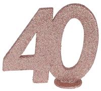 Santex mariage Chiffre Anniversaire Vertical déco, 40 Ans Rose Gold