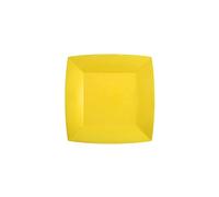 Santex mariage Générique - 10 ASSIETTES CARTON BIO CARRÉES 18CM JAUNE