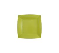 Santex mariage Générique - 10 ASSIETTES CARTON BIO CARRÉES 18CM VERT KIWI
