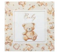 Santex mariage - Générique - 12 SERVIETTES PAPIER LITTLE TEDDY 33CM IVOIRE