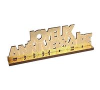 Santex mariage Générique - DÉCORATION Joyeux Anniversaire Bois 27X4X9CM Or