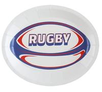 Santex mariage Paquet de 10 Assiettes Rugby 19cm ovales