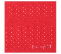 Santex mariage Paquet de 12 Serviettes Pois airlaid 40x40cm, Rouge