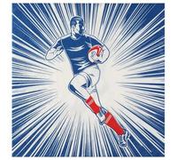 Santex mariage Sachet de 20 Serviettes Rugby en Papier