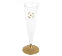Santex mariage Sachet de 6 Flûtes Pied Or âge 30 Ans