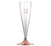 Santex mariage Sachet de 6 Flûtes Pied Rose Gold âge 18 Ans