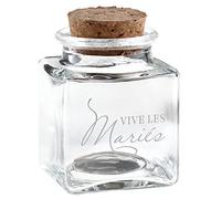 Santex Pot carré Vive les Mariés – Verre 4 x 4 x 6 cm – Transparent
