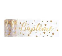 Santex Ruban Tulle Polyester BAPTÊME C UR 8CMX10M Or