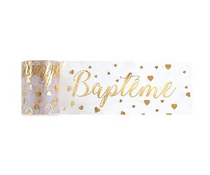 Santex Ruban Tulle Polyester BAPTÊME C UR 8CMX10M Or