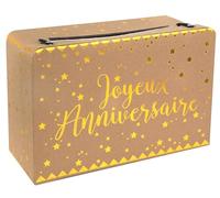 Santex Urne tirelire valise anniversaire kraft 24 x 16 cm