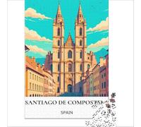 Santiago De Compostela Cathedral Puzzle 1000 pièces | Décoration parfaite pour des soirées jeux et divertissements en famille des anniversaires et des cadeaux uniques 38x26cm