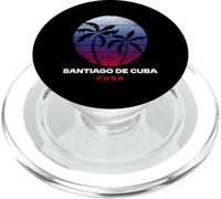 Santiago De Cuba Cuba Rétro Coucher De Soleil Palmiers Tropical PopSockets PopGrip pour MagSafe