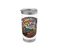 Santiago de Cuba Île des Caraïbes Gobelet isotherme en acier inoxydable double paroi