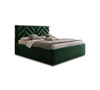 Santiago - lit coffre - 140x200 - sommier inclus - en velours - Vert Vert G