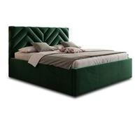 Santiago - lit coffre - 140x200 - sommier inclus - en velours - Vert Vert G