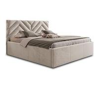 Santiago - lit coffre - 160x200 - sommier inclus - en velours - Beige Beige G