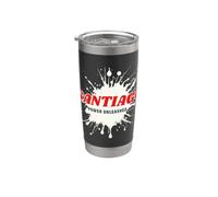 Santiago Power Unleashed Red Name Design Gobelet isotherme en acier inoxydable double paroi