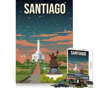 Santiago,République Dominicaine Puzzle Pixel Art 1000 pièces pour Adolescents Stimule la réflexion et Les Loisirs Idée Cadeau Parfaite (38x26cm)