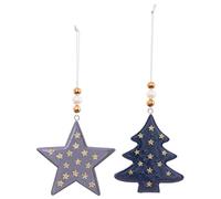 Santiago y Cia Décoration de Noël Pendentif en Bois laqué, Multicolore, Non Applicable