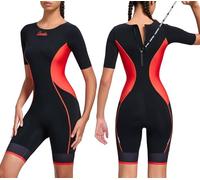 Santic Combinaison de triathlon pour femme - Rembourrée - Une pièce - Manches courtes - Séchage rapide - Perte de poids