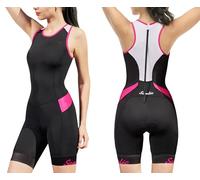 Santic Combinaison de triathlon pour femmes - Une pièce - Sans manches - Pro Combinaison de triathlon - Rembourré - Tri-Suit - Séchage rapide - Perte de poids pour le cyclisme, la natation, la course
