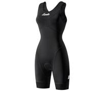 Santic Combinaison de triathlon rembourrée pour femme - Combinaison de triathlon - Une pièce - Sans manches - Combinaison de cyclisme - Séchage rapide - Perte de poids, Noir , L