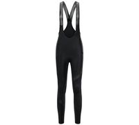 Santic Cuissard de cyclisme long à bretelles pour femme avec rembourrage de siège réfléchissant, super élastique, chaud, legging de cyclisme, Noir , L