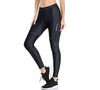Santic Pantalon Cycliste Femme 3/4 Rembourré Leggings de Vélo Collants de Cyclisme Longues VTT Respirant Noir Violet Rose