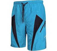 Santic Shorts de vélo pour Hommes，Séchage Rapide Cuissard pour Cycliste avec 4D Rembourrage Pantalons Court de Vélo pour Jogging VTT Randonnée Montagne ou Route Sports Respirants,Bleu M