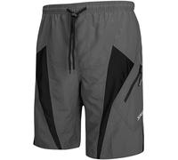 Santic Shorts de vélo pour Hommes，Séchage Rapide Cuissard pour Cycliste avec 4D Rembourrage Pantalons Court de Vélo pour Jogging VTT Randonnée Montagne ou Route Sports Respirants,Gris XXL
