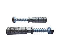 SANTIE Lot de 50 ancrages de bouclier LAG 6,35 x 2,5 cm (6,35 mm court) en alliage de zinc - avec boulons de 3,8 cm