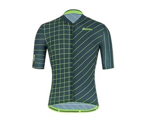 Santini Eco Sleek Dinamo Maillot de cyclisme à manches courtes pour homme Vert militaire Taille XL 2021