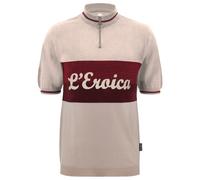 Santini Eroica Vino Short Sleeve Jersey Beige L Homme