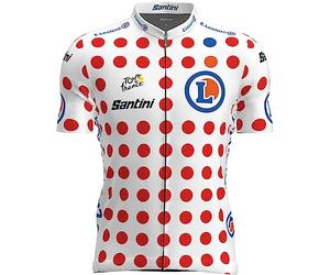 Santini GPM Polka Dot SS Jersey Replica, blanc/rouge