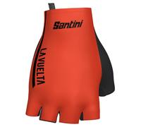 Santini La Vuelta Leader Short Gloves Orange M Homme,Femme Red