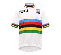 Santini Replica RE 942B 14 WCRD -Santini UCI World Champ Road Kids 14cm Zip Short Sleeve Jersey White 9/10 Years Large