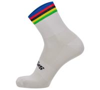 Santini - UCI Official World Champion Cycling Socks - Chaussettes de cyclisme - Unisex M/L | EU 40-43 - bianco