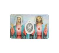 Santino Sacro Cuore di Gesù e Maria con medaglia - Immagine Religiose - Culte Chrétien en Plastique