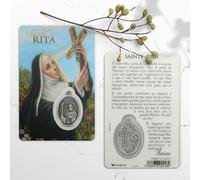 Santino Santa Rita con medaglia - Immagine Religiose - Culte Chrétien en Plastique