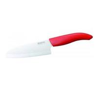 Couteau GENERIQUE Santoku, lame blanche 14cm manche rouge KYOCERA