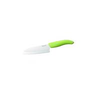 Santoku, lame blanche 14cm manche vert KYOCERA