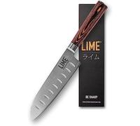 SANTOKU LIME KNIFE - Couteau de cuisine professionnel japonais | convient pour la viande, le poisson, les légumes | lame 17,8 cm