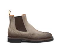 Santoni - Botte Chelsea en Daim Brogue - Homme - Chaussures - Beige - Taille: 41 EU