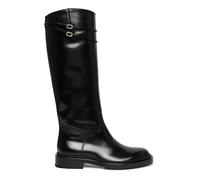 Santoni - Botte en cuir inspirée de l'équitation - Femme - Chaussures - Noir - Taille: 38 1/2 EU