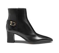 Santoni - Bottine en cuir à talon moyen - Femme - Chaussures - Noir - Taille: 38 EU