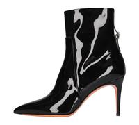Santoni - Bottine en cuir verni - Femme - Chaussures - Noir - Taille: 38 EU