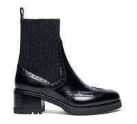 Santoni - Bottines Brogue Artisanales en Cuir - Femme - Chaussures - Noir - Taille: 36 EU